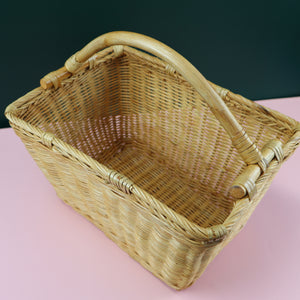 VIETNAMESE RATTAN PICNIC BASKET (FOR FARMERS MARKET, FLOWER ARRANGEMENT, FORAGING)