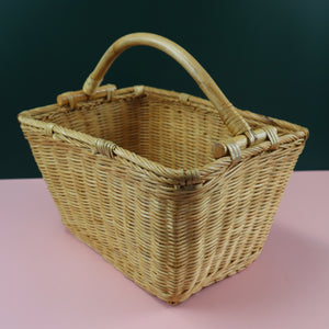 VIETNAMESE RATTAN PICNIC BASKET (FOR FARMERS MARKET, FLOWER ARRANGEMENT, FORAGING)