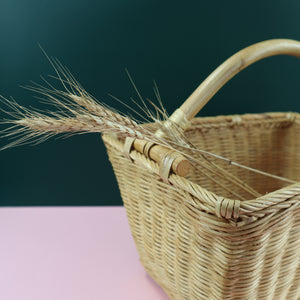 VIETNAMESE RATTAN PICNIC BASKET (FOR FARMERS MARKET, FLOWER ARRANGEMENT, FORAGING)