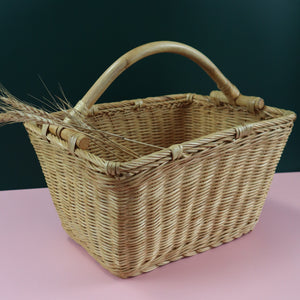 VIETNAMESE RATTAN PICNIC BASKET (FOR FARMERS MARKET, FLOWER ARRANGEMENT, FORAGING)