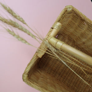 VIETNAMESE RATTAN PICNIC BASKET (FOR FARMERS MARKET, FLOWER ARRANGEMENT, FORAGING)