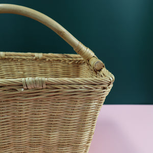 VIETNAMESE RATTAN PICNIC BASKET (FOR FARMERS MARKET, FLOWER ARRANGEMENT, FORAGING)