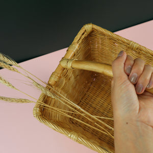 VIETNAMESE RATTAN PICNIC BASKET (FOR FARMERS MARKET, FLOWER ARRANGEMENT, FORAGING)