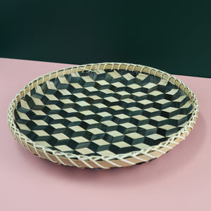 VIETNAMESE BLACK AND WHITE BAMBOO TRAY