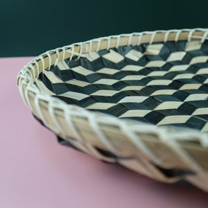 VIETNAMESE BLACK AND WHITE BAMBOO TRAY