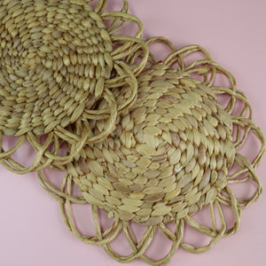 VIETNAMESE WATER HYACINTH FLOWER TRIVET PLACEMAT LINER