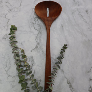 INDONESIAN TEAK WOOD COOKING SPOON SET (2 PIECES)