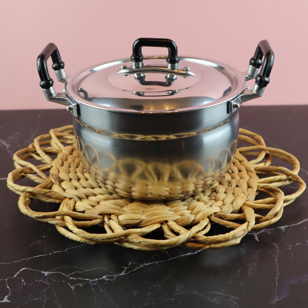 THAI NOODLE SOUP ALUMINUM POT WITH DOUBLE HANDLE AND LID (SMALL)