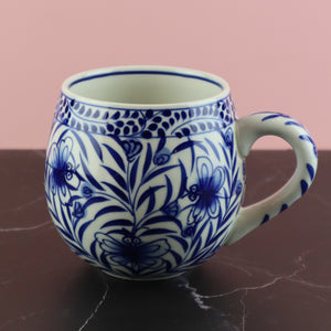 VIETNAMESE BAT TRANG BLUE DRAGONFLY TOASTY MORNING MUG