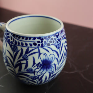 VIETNAMESE BAT TRANG BLUE DRAGONFLY TOASTY MORNING MUG